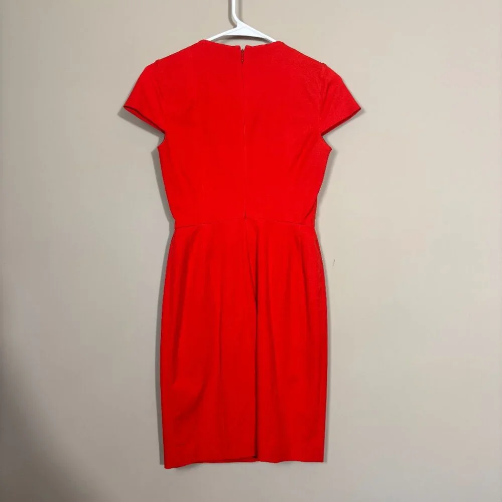 Banana Republic Red Cap Sleeve Fitted Sheath Dress - Size 4 - Picture 2 of 11